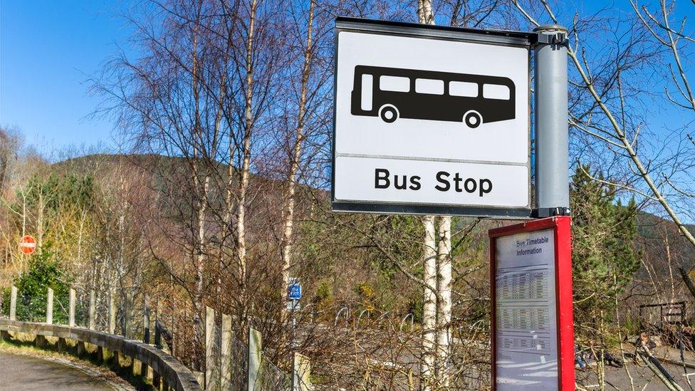 Bus stop - stock photo