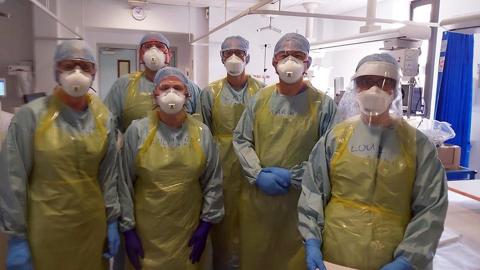 A team of radiologists in PPE