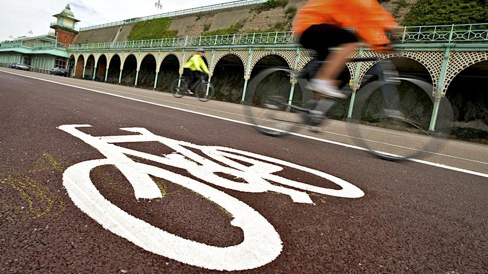 A cycle lane in Brighton