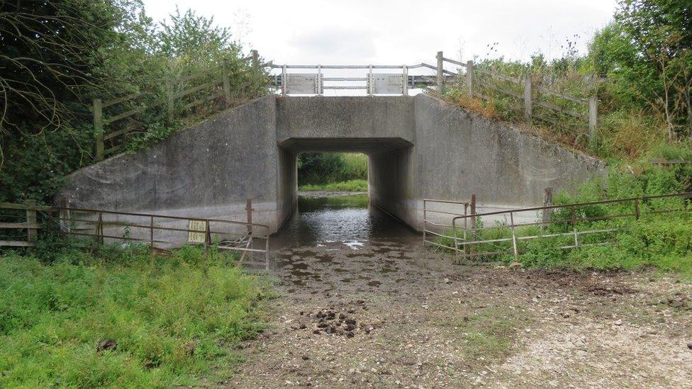 The River Ver is a puddle under the Redbourn bypass