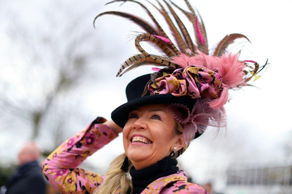 A racegoer during Ladies Day of the 2019 Cheltenham Festival