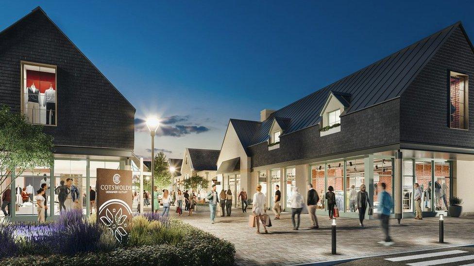 Graphic showing plans for new Cotswold Designer Outlet centre