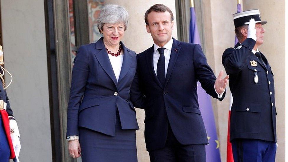 Theresa May and Emmanuel Macron