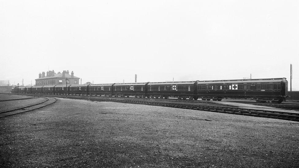 Exterior of hospital train