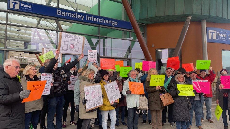 Pensioners at Barnsley Interchange