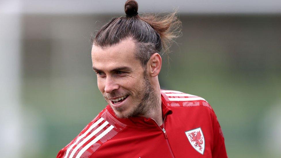 Gareth Bale training with Wales