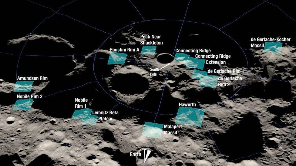 13 candidate landing regions for Artemis III