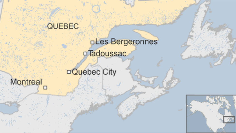 Quebec plane crash region map