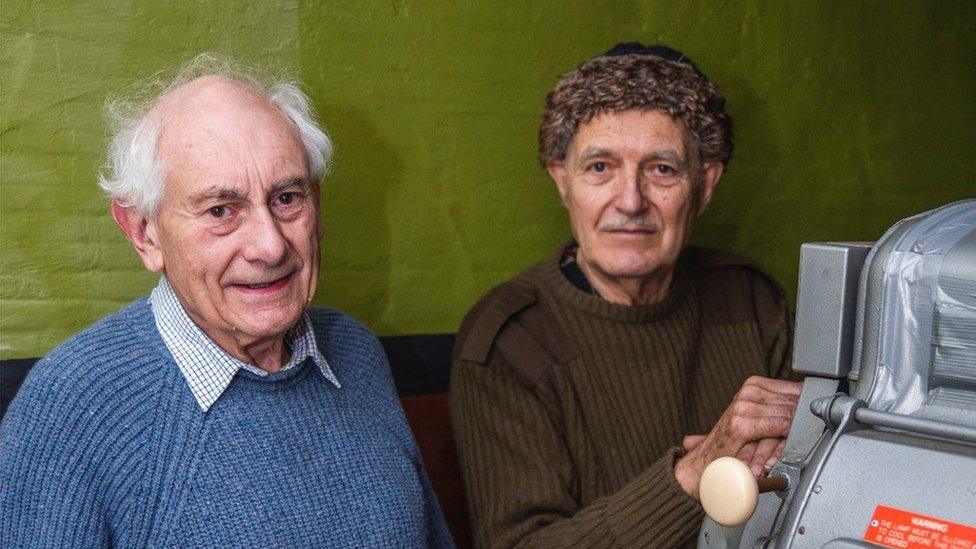 David Cleveland and Nigel Lister, technical and archivist volunteers at the Electric Palace Cinema, Harwich.