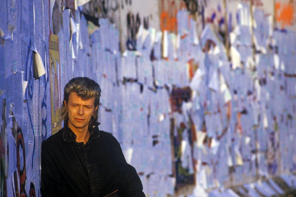 David Bowie by the Berlin Wall