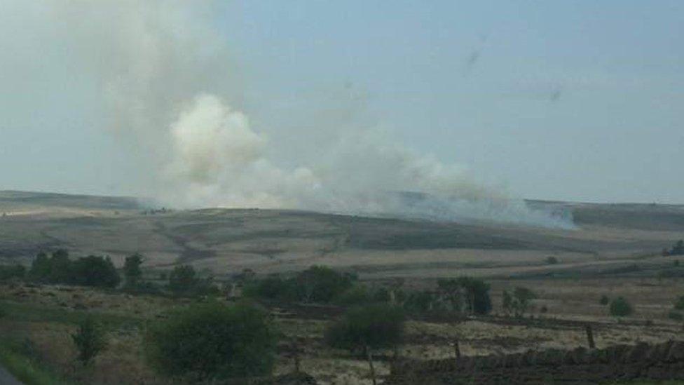 Peak District fire at Big Moor, near Baslow