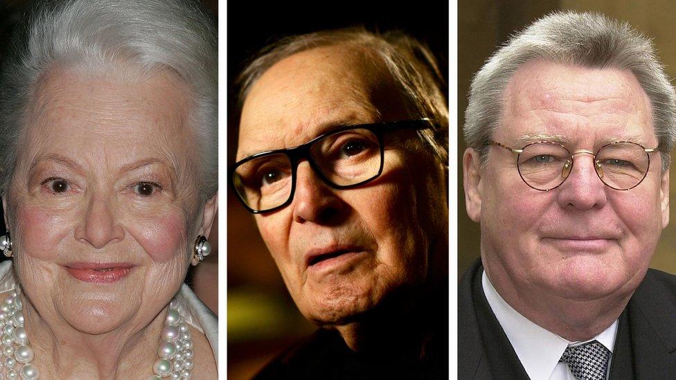 Olivia de Havilland, Ennio Morricone and Alan Parker