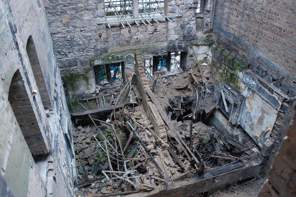 Debris left behind after the fire