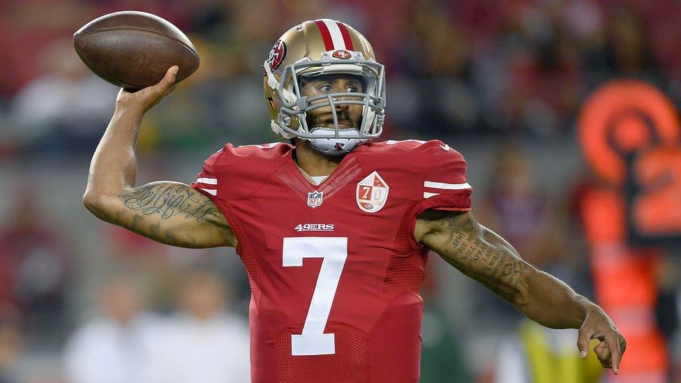 San Francisco 49ers quarterback Colin Kaepernick throws a pass against the Green Bay Packers in Santa Clara, California.