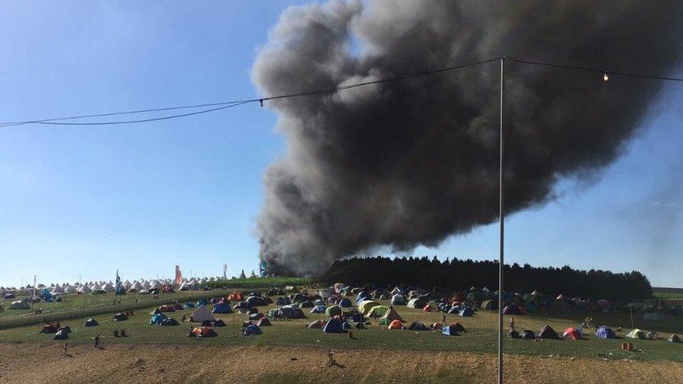 Fire at Boomtown Fair festival