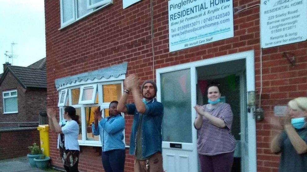 Care home staff clap for carers