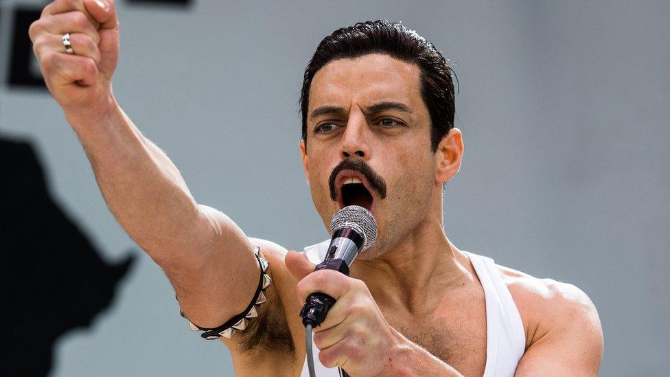 Rami Malek as Freddie Mercury in Bohemian Rhapsody