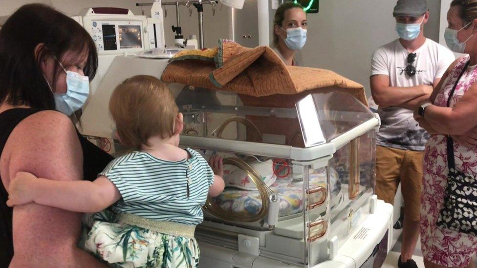 Families seeing the new Jersey neonatal unit