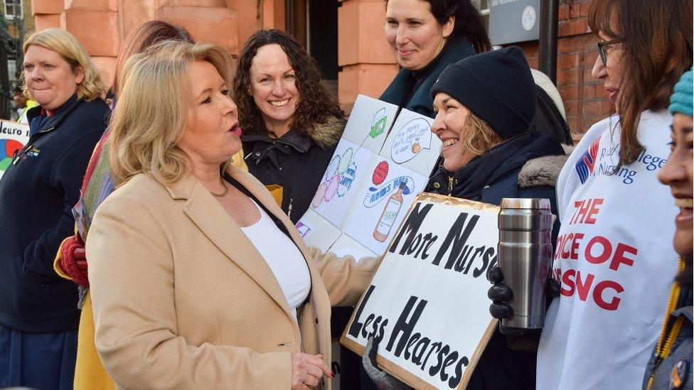 Pat Cullen meets striking nurses