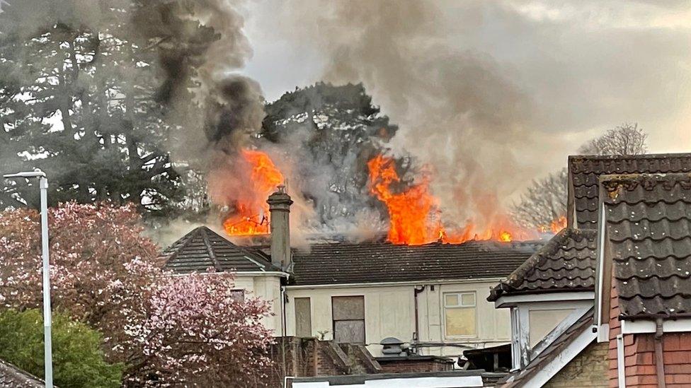 Fire at derelict building near Norwich