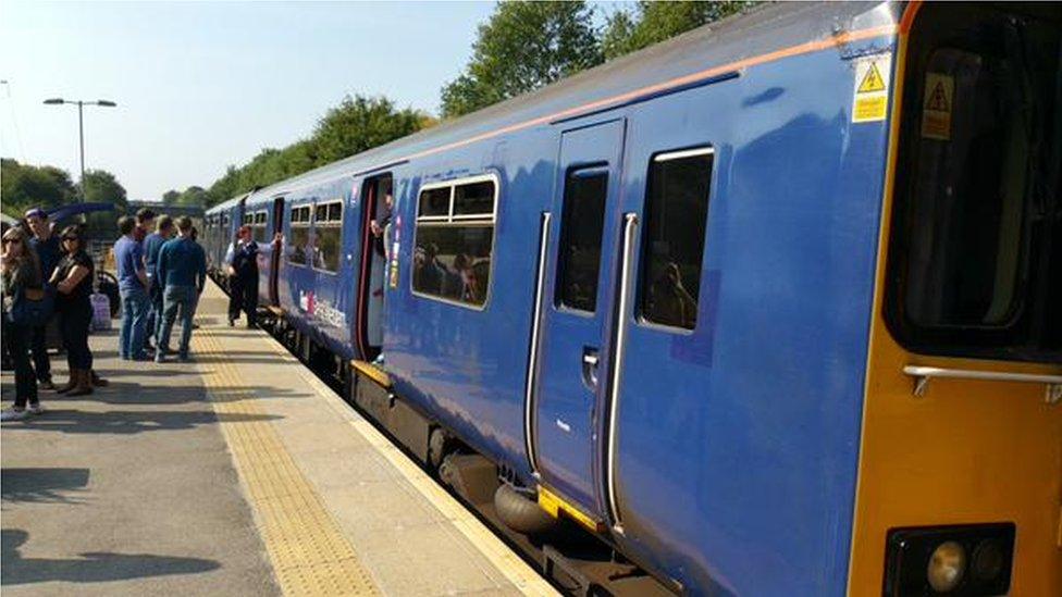 Passengers at Filton Abbey Wood station