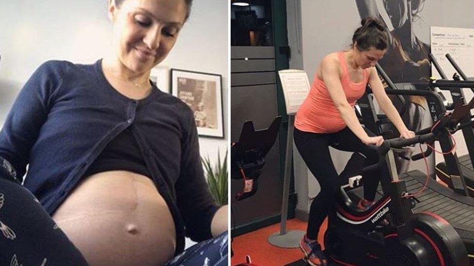 Ellie keeping fit during her pregnancy