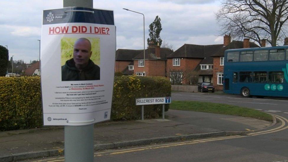 Poster appealing for information about Mark Cookson's death