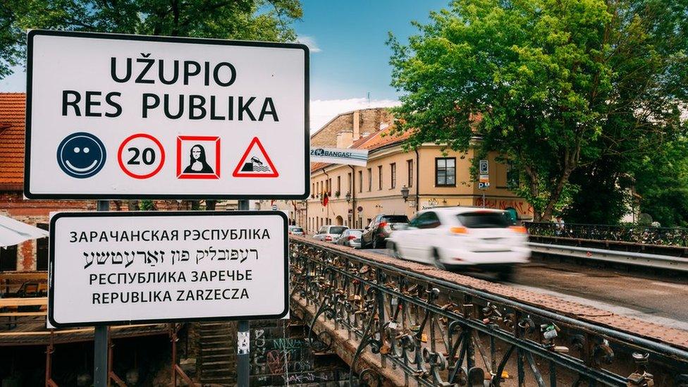 Sign for Republic of Užupis