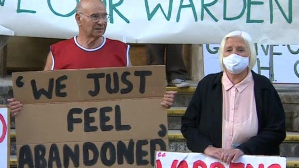 Sheltered housing residents protest