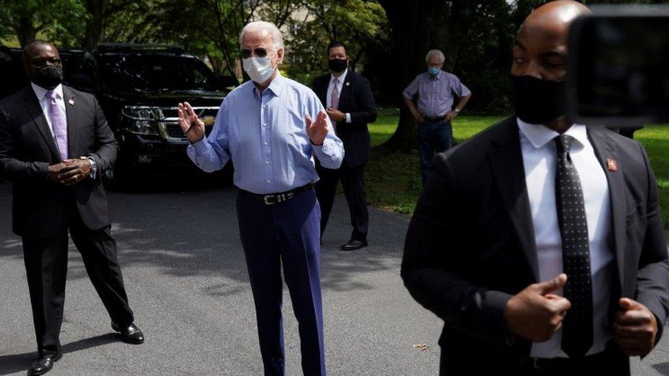 Joe Biden on the campaign trail in Lancaster, Pennsylvania, on 7 September 2020