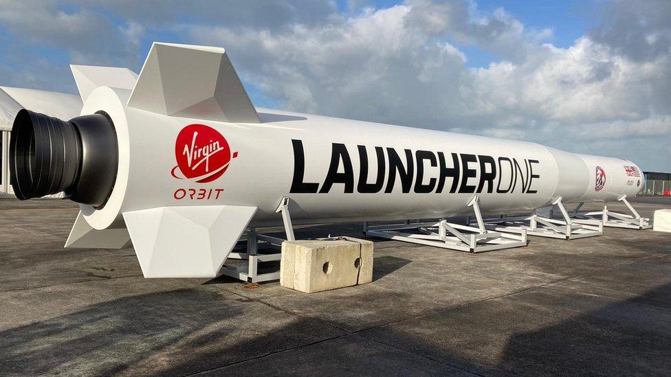 Life-size replica of LauncherOne rocket