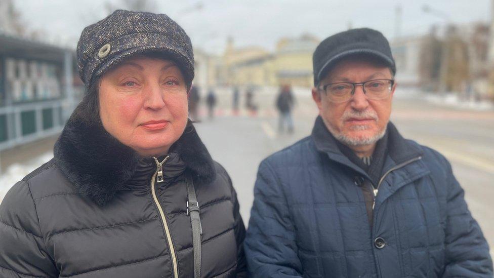 Iryna and her husband Oleksandr in Kyiv