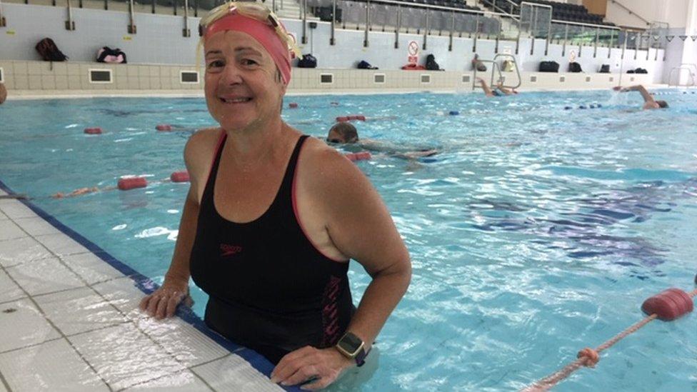 Kathryn Moody standing in the pool at Pontypool leisure centre