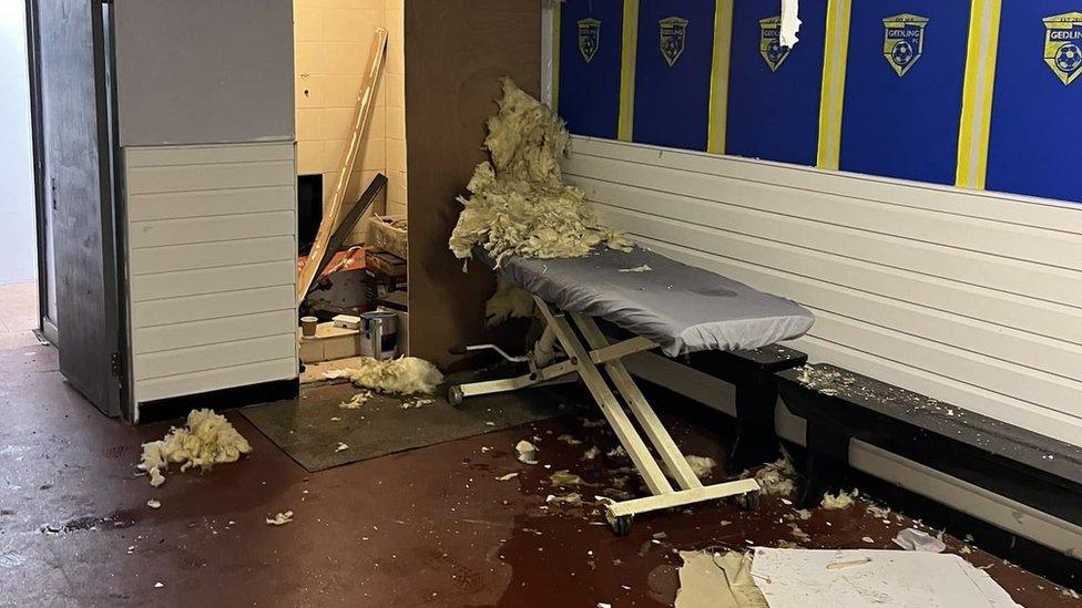 Gedling FC clubhouse burgled and vandalised