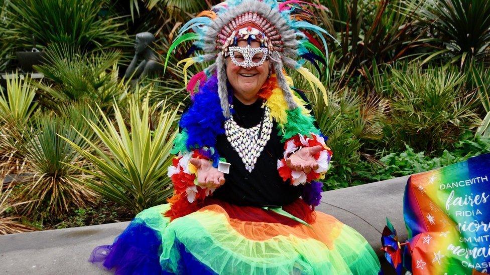 Pride participant ready for the parade