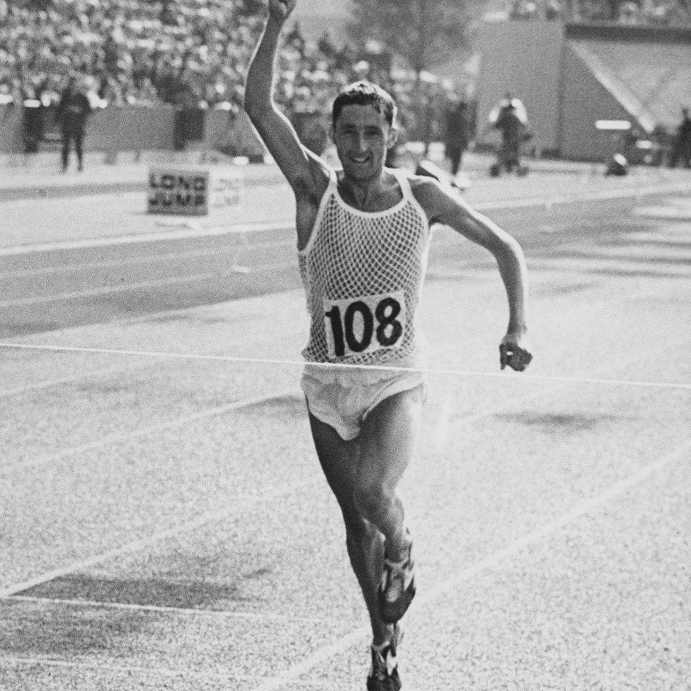 Ron Hill at the Commonwealth Games in Edinburgh