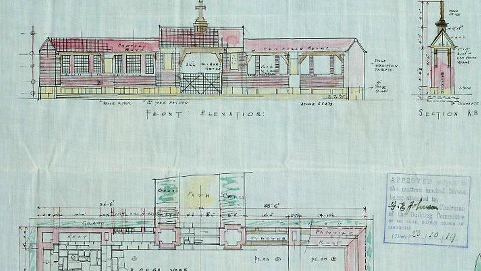 Plans for the memorial, dated October 1919