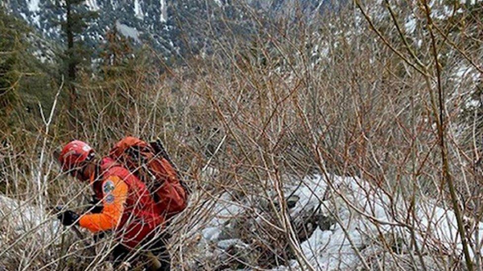 Handout file photo issued by San Bernardino County Sheriff's Department of ground searches for actor Julian Sands by teams in the San Gabriel mountains in southern California, USA