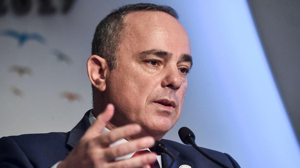 Israeli Energy Minister Yuval Steinitz delivers a speech in Istanbul on 12 July 2017