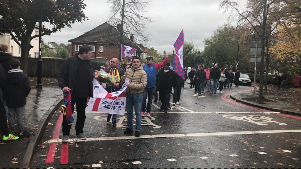 Friends and family marched earlier on Saturday to the site of the crash