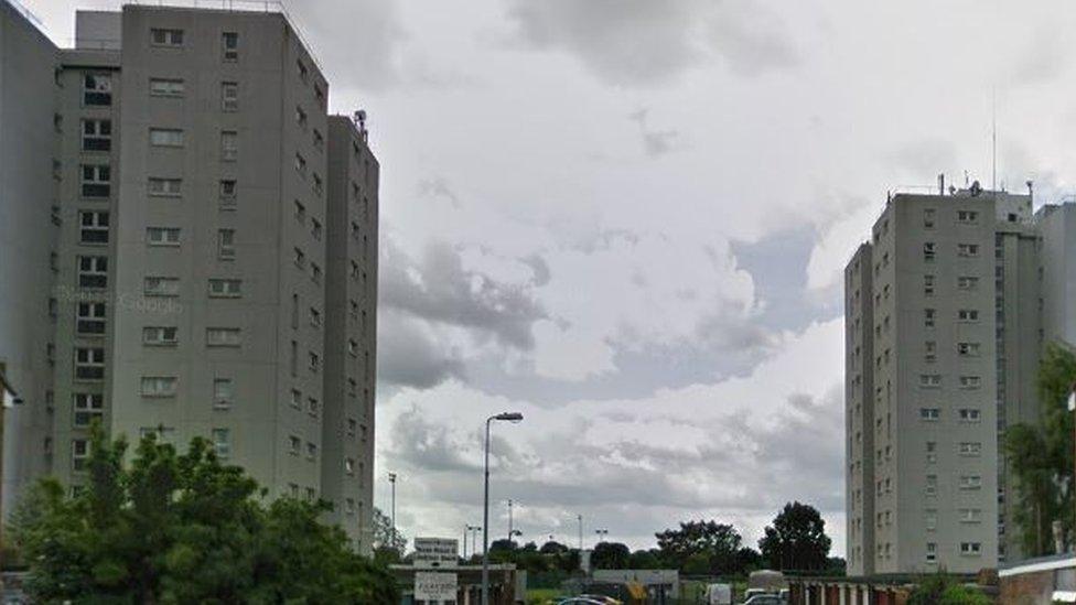 Two of three tower blocks at Blackshots, Grays, Thurrock