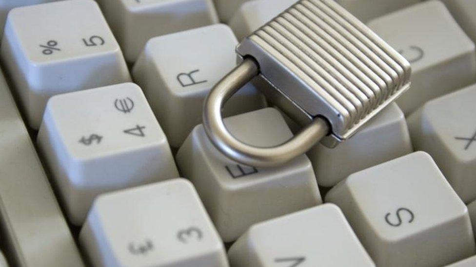 Keyboard and padlock