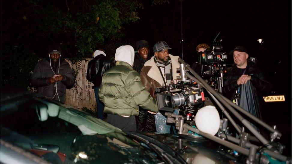 Skepta on set