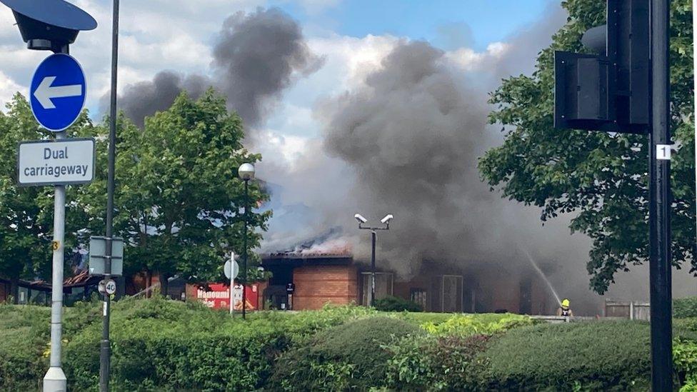 Fire at Burger King, York