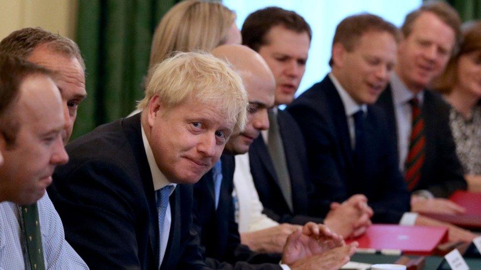 Boris Johnson at cabinet meeting