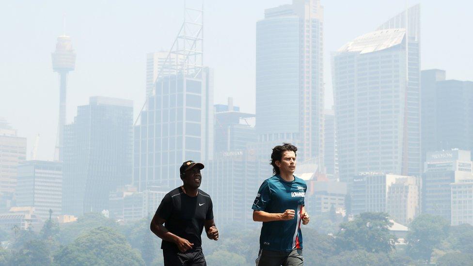 People still exercised in Sydney's centre on Tuesday