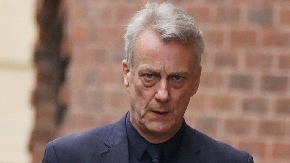 Actor Stephen Tompkinson arriving at court