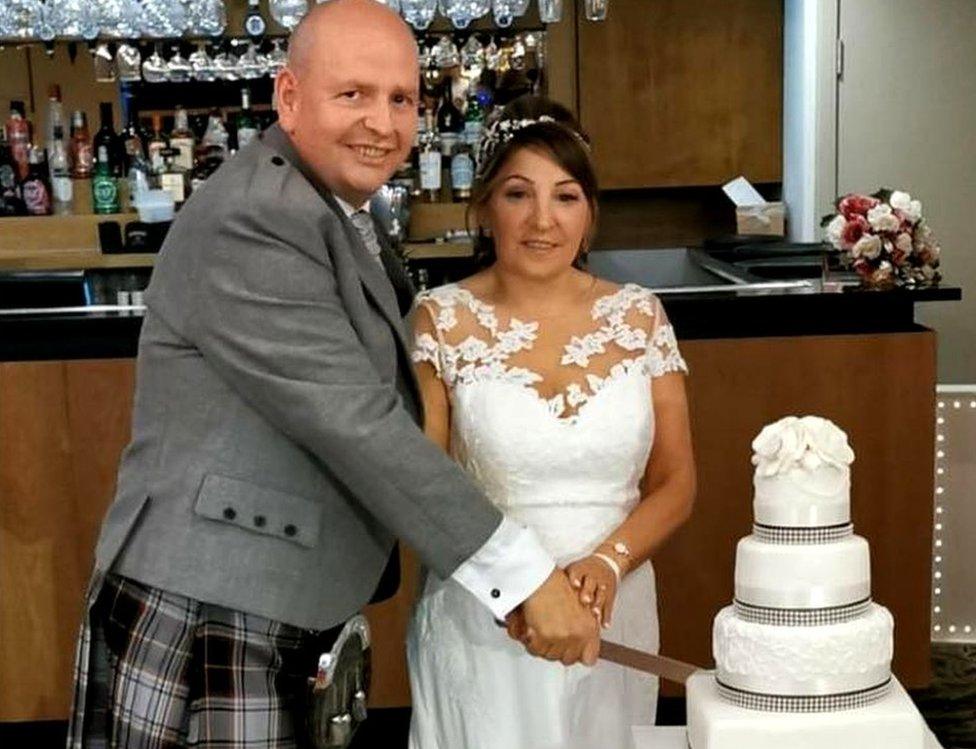 Andy and Sandra were married in October