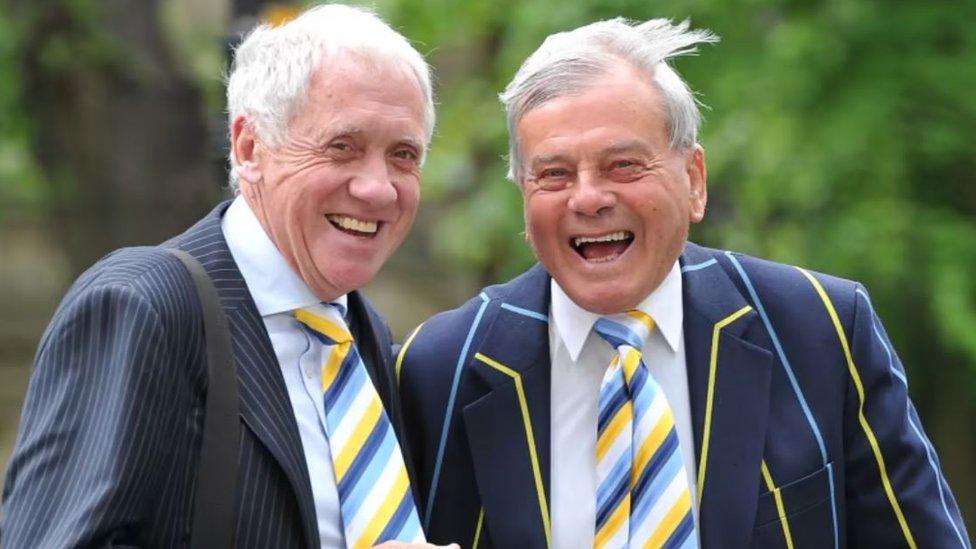 Harry Gration with his friend Dickie Bird