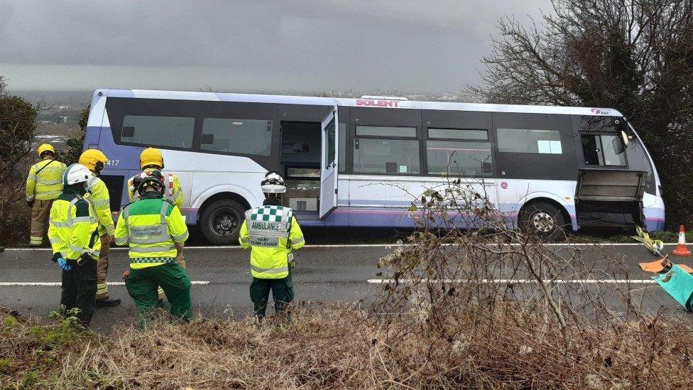 Hospital staff bus on James Callaghan Drive in separate incident on 14.12.20